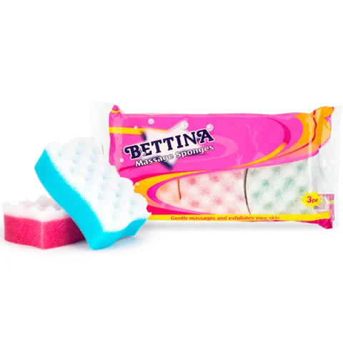 Bettina Assorted Colour Massage Sponges 3 Pack