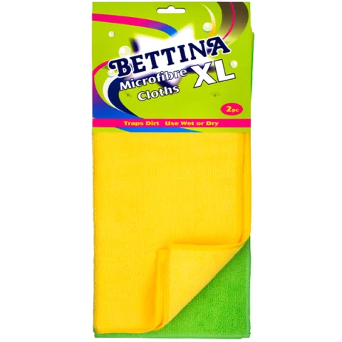 Bettina Assorted Colour Microfibre Cloths XL 2 Pack