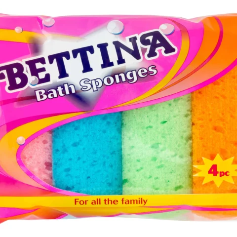 Bettina Assorted Colours Bath Sponges 4 Pack