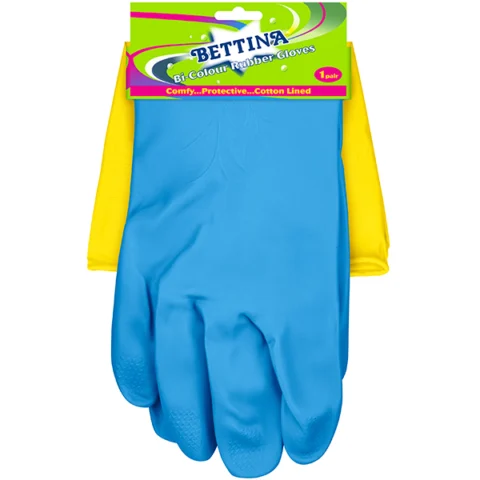 Bettina Bi-Colour Natural Latex Rubber Gloves