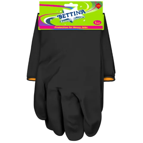 Bettina Black Heavy Duty Tough Gloves Large