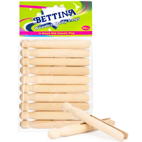 Bettina Classic Wooden Dolly Pegs 10 Pack