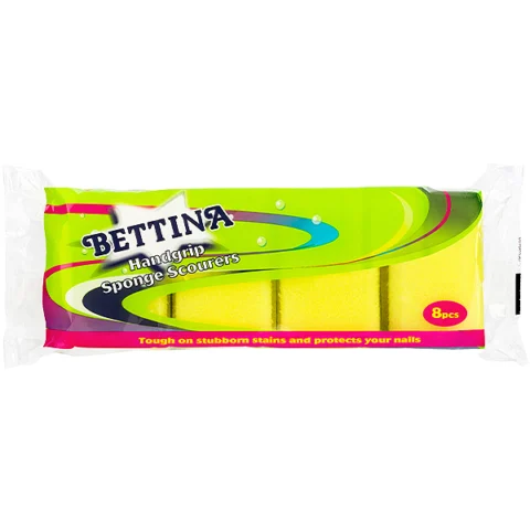 Bettina Handgrip Sponge Scourers 8 Pack