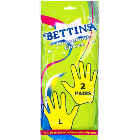 Bettina Latex Household Gloves Large 2 Pairs