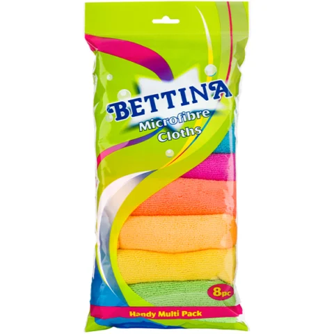 Bettina Multicoloured Microfibre Cloths 8 Pack