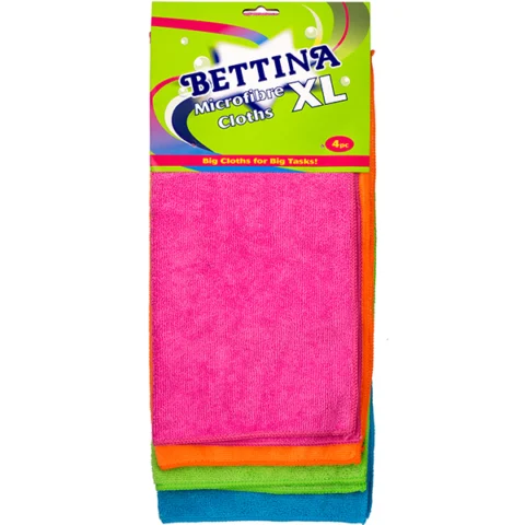Bettina Multicoloured Microfibre Cloths XL 4 Pack