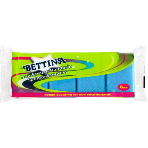 Bettina Non-Scratch Handgrip Sponge Scourers 8pc