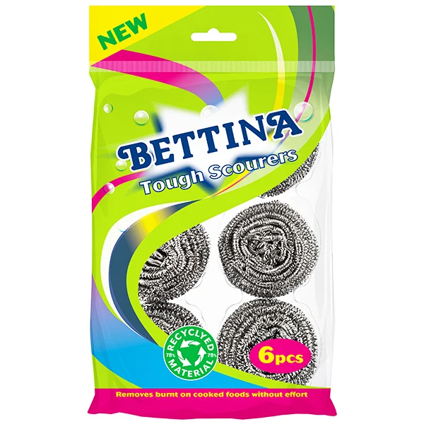Bettina Tough Stainless Steel Scourers 6 Pack