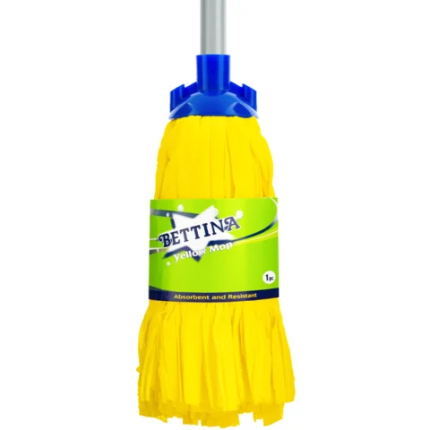 Bettina Yellow Microfibre Mop With Silver Handle 110cm