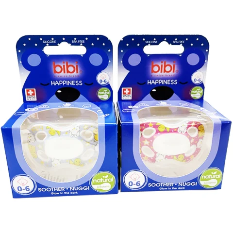 Bibi Happiness 0-6 Months Natural Glow Silicone Soother Assorted