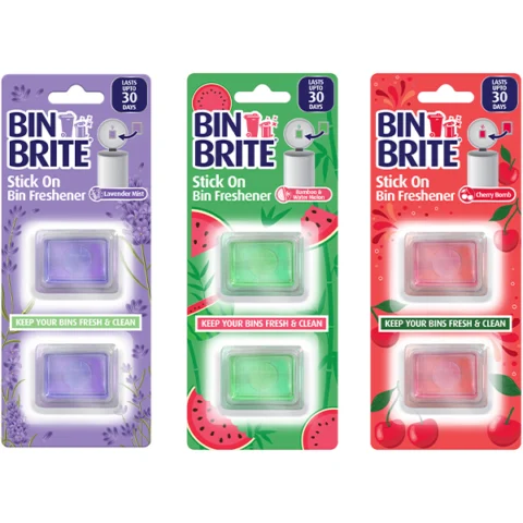 Bin Brite Stick-On Bin Freshener 2 Pack Assorted Fragrances