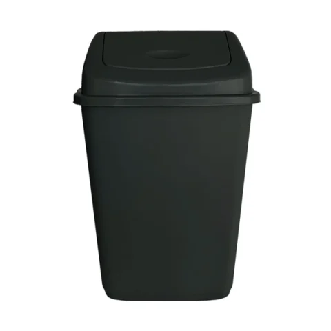 Black Plastic Swing Top Bin 10L