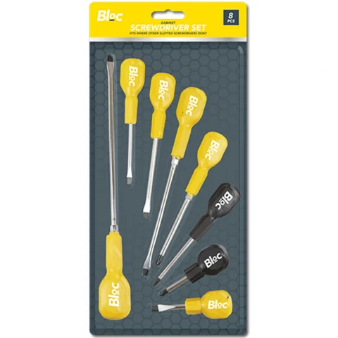 Bloc Assorted Cabinet Flat & Phillips Screwdriver Set 8 Pack