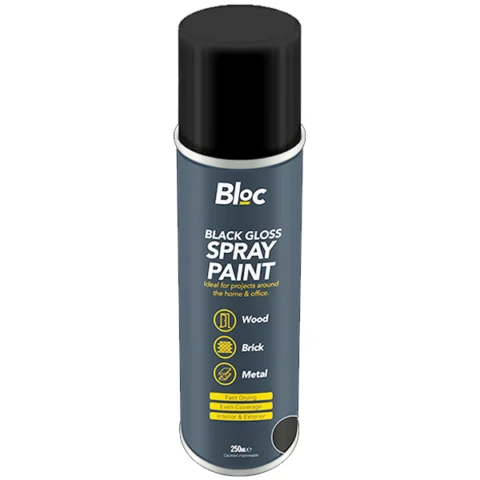 Bloc Black Gloss Spray Paint 250ml