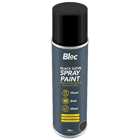 Bloc Black Satin Spray Paint 250ml