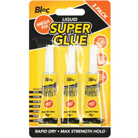 Bloc Liquid Super Glue 3g 3 Pack