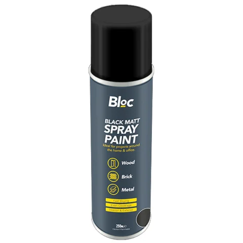 Bloc Matt Black Spray Paint 250ml