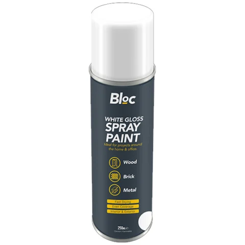 Bloc White Gloss Spray Paint 250ml