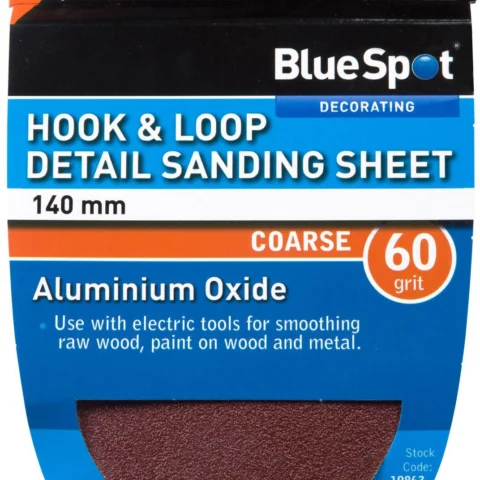 Bluespot 140mm 5 Pack 60 Grit Detail Sanding Sheets