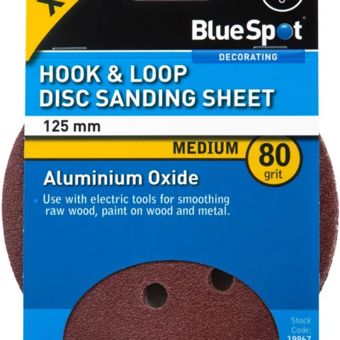 Bluespot 140mm 5 Pack 80 Grit Detail Sanding Disc