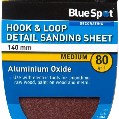 Bluespot 140mm 5 Pack 80 Grit Detail Sanding Sheets