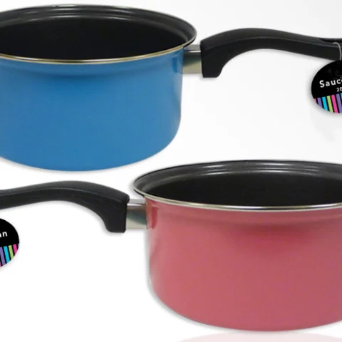 Brightly Coloured Non-Stick Goldflon 20cm Saucepan