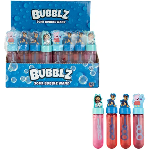 Bubblz Branded Licensed Bubble Wand 30ml Assorted