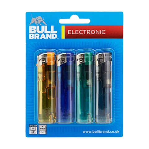 Bull Brand Electronic Assorted Colour Lighters 4 Pack