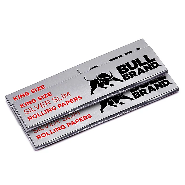 Bull Brand King Size Silver Slim Rolling Papers 3 Pack