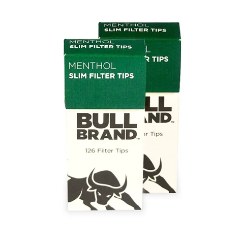 Bull Brand Menthol Slim Pop-Out 5.3mm Filter Tips 2 Pack