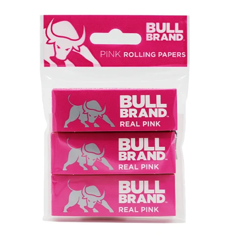 Bull Brand Pink Rolling Papers 3 Pack