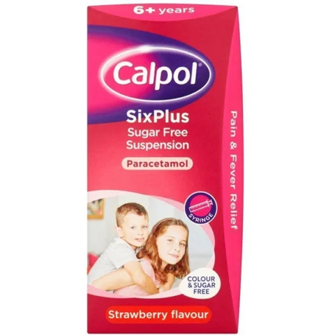 Calpol Sixplus Paracetamol Sugar-Free Strawberry 6 Years+ 80ml