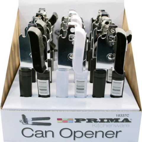 Can Opener In Display In Black And White Handle