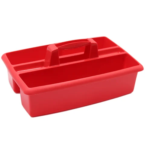 Carry All Rectangular Cleaning Caddy Red 40cm