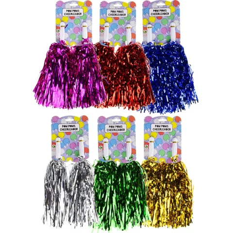 Cheerleader Pom Poms 2 Pack Assorted Colours