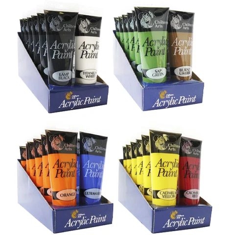 Chiltern Arts Acrylic Paint In Tube Assorted 120ml