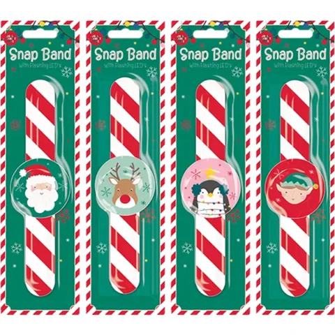 Christmas Flashing LED Snap Band Assorted