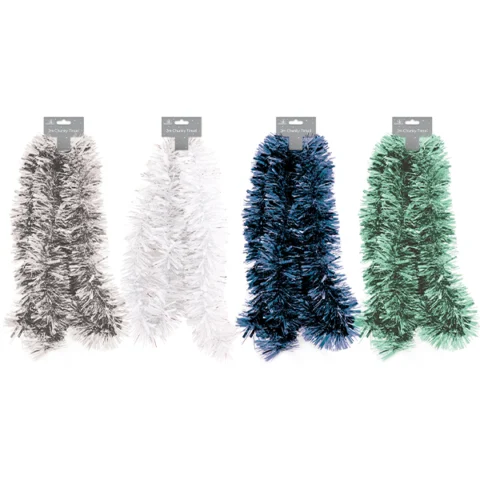 Christmas Forest Frost Chunky Tinsel 2m Assorted Colours