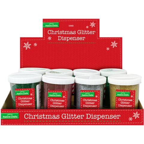 Christmas Glitter Dispenser 100g Assorted Colours