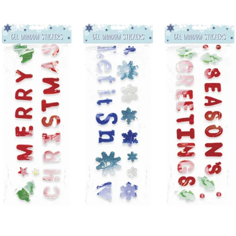 Christmas Large Gel Window Stickers Assorted