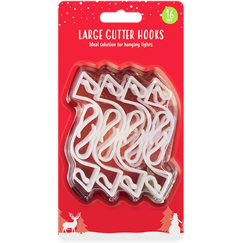 Christmas Large Gutter Hooks 16 Pack