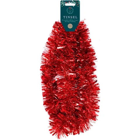 Christmas Red Tinsel 2m