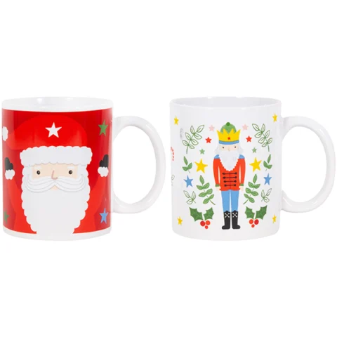 Christmas Santa & The Nutcracker Mug 11oz Assorted