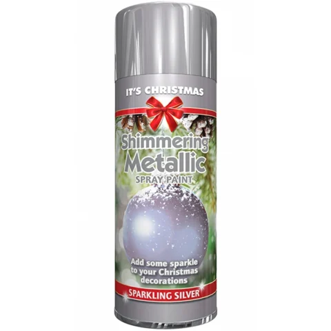 Christmas Shimmering Metallic Spray Paint Silver 200ml