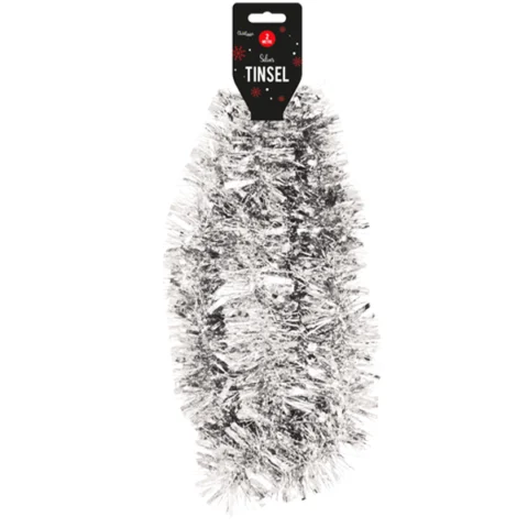 Christmas Silver Tinsel 2m