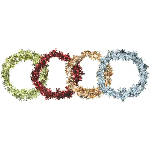 Christmas Snowflake Foil Garland Assorted Colours