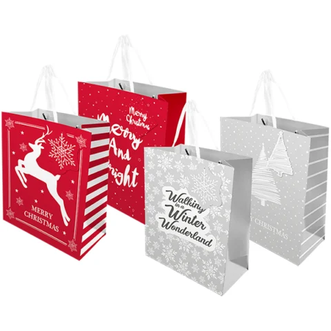 Christmas Traditional Medium Gift Bags 2 Pack Assorted