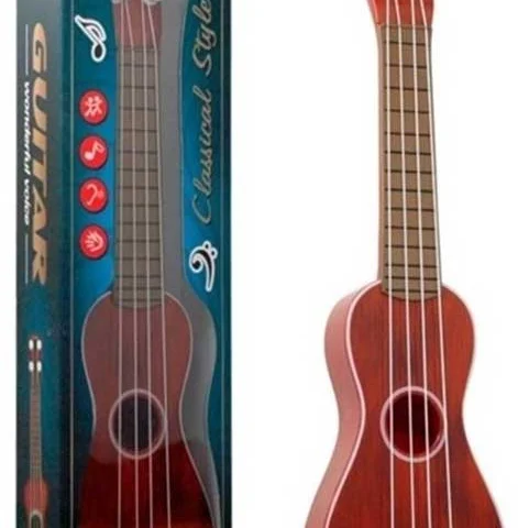 Classical Wooden Style Guitar 39cm In Box Plays Real Notes