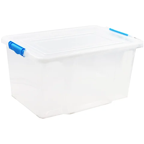 Clear Click 'N' Store Lidded Storage Box 50 Litre 59cm X 40cm X 29cm