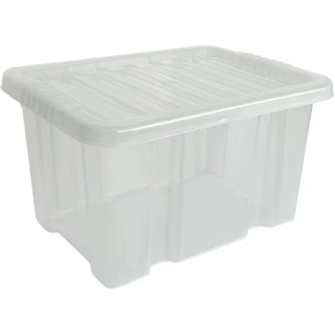 Clear Plastic Storage Box With Lid 24L